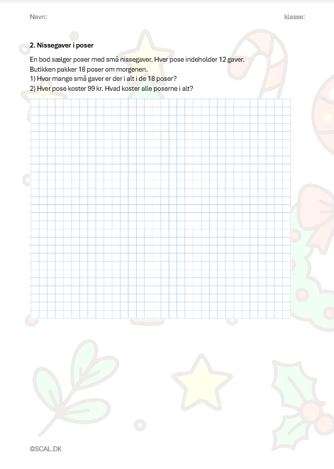 Julekompendium med 24 opgaver fra julemarkedet.